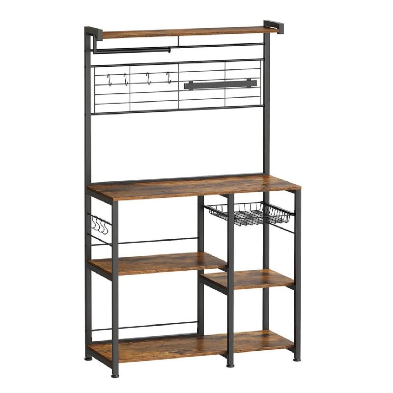 Helloshop26 - Étagère de cuisine meuble de rangement îlot de cuisine 42 x 90 x 167,3 cm avec support magnétique pour couteaux panier 12_0005690 -_0