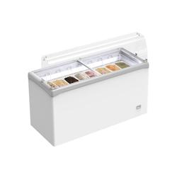 Iarp Conservateur à glace VIC CREAMY 440, 1502 x 652 x 1210 mm, statique, blanc, couvercles vitrée et superstructure de présentation - VIC CREAMY 440_0