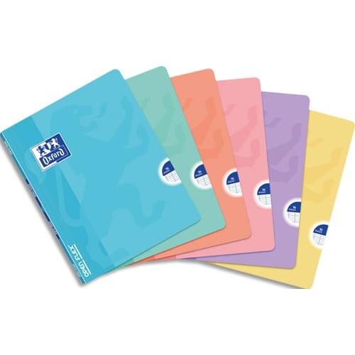 Oxford Lot de 10 Cahier Openflex Pastel piqué 17x22, 96p./48 feuilles 90g/m², Séyès, coloris assortis (6) - 3020120203898_0