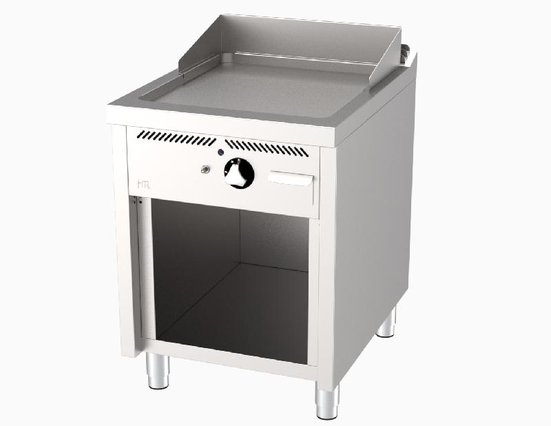 Plancha à gaz fry-top professionnelle sur placard ouvert - FT7506E - Plaque acier rectifié 600x750x945mm_0