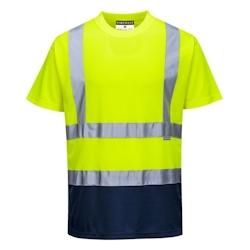 Portwest - Tee-shirt manches courtes bicolore HV Jaune / Bleu Marine Taille 3XL - XXXL polyester 5036108277322_0