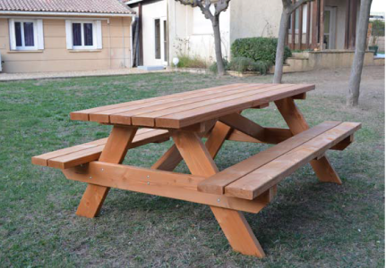 Table pique nique avec bois pin Douglas «Sud de France» - FOUGERE_0
