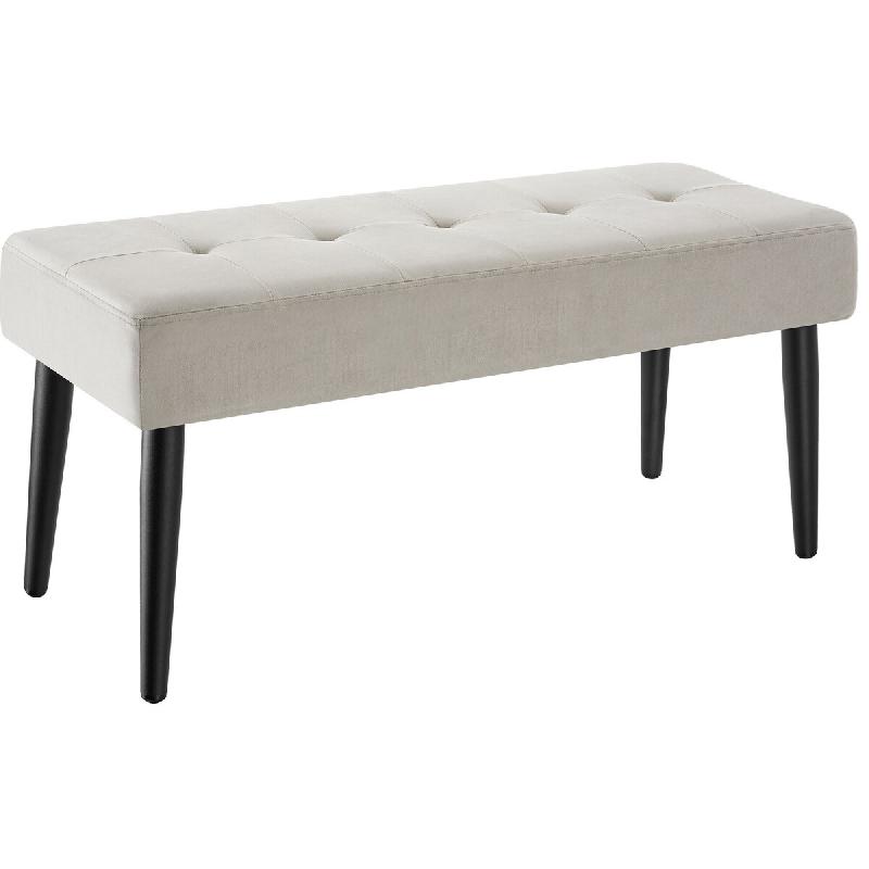 TecTake GmbH tectake banc rembourré Glora velours taupe matelassé 95x38x45cm capacité 220kg siège confortable durable - multicolore Bois manufactu_0