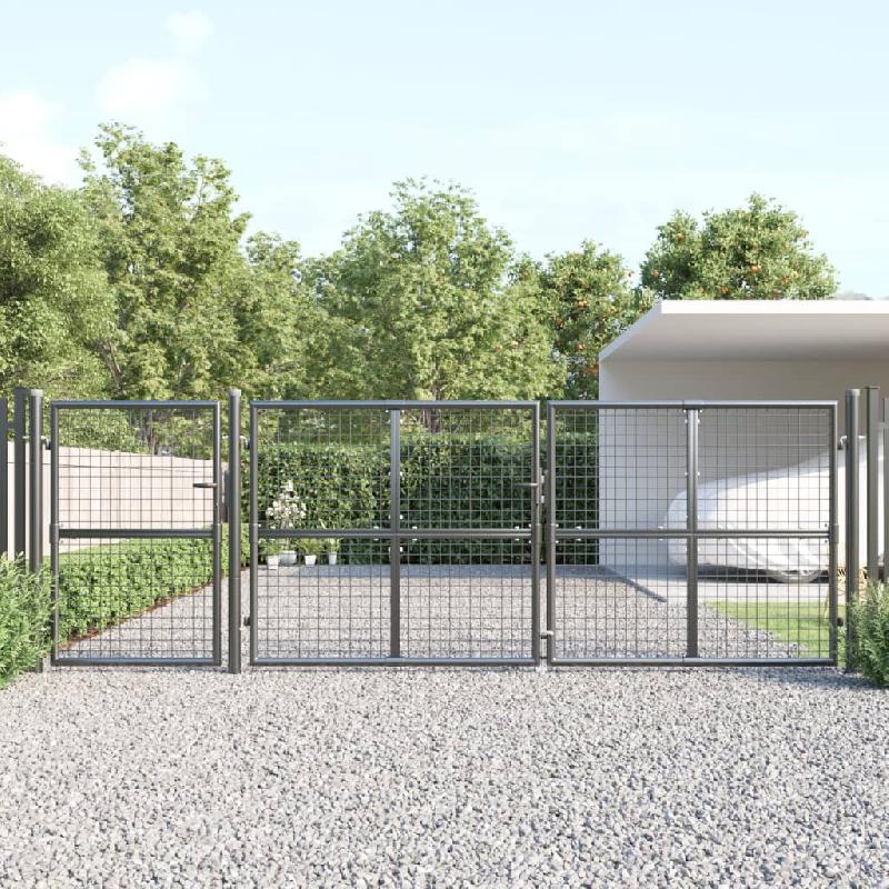 Vidaxl portal de jardin maille anthracite 400x175 cm acier galvanisé 154546_0