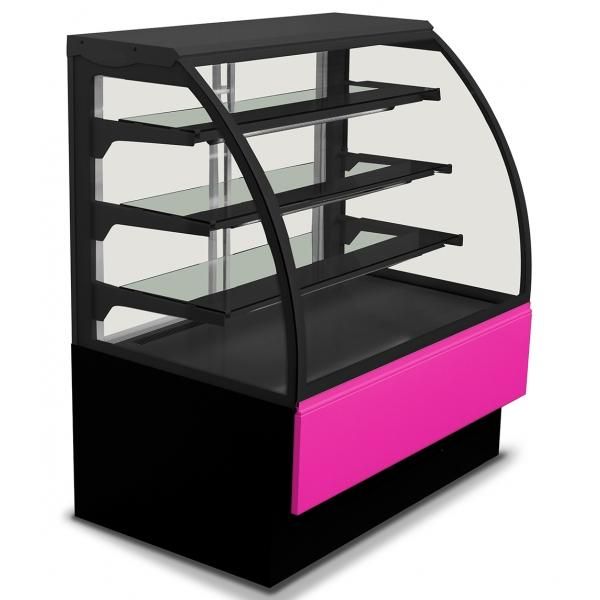 Vitrine réfrigérée pour pâtisserie 120 cm - Synergies - Froid ventilé, vitrine bombée, étagères réglables_0