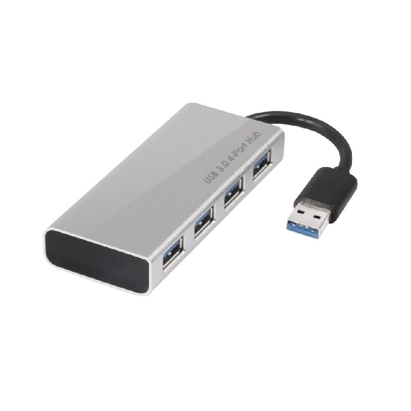 CLUB3D USB 3.0 Hub 4-Port avec adaptateur secteur - USB 3.2 Gen 1 Type-A - Noir et Argent (CSV-1431)_0