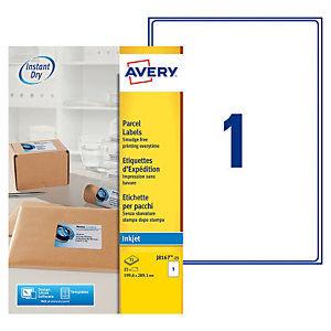 Avery J8167 Etiquettes d’adresse blanches imprimantes jet d'encre 199,6 x 289,1 mm - 25 feuilles - 25 étiquettes_0