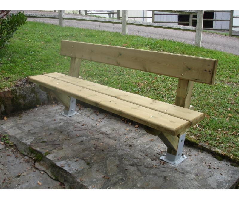Banc en bois BTB - fabriqué en France - idéal pour parcs publics - deux modèles disponibles_0