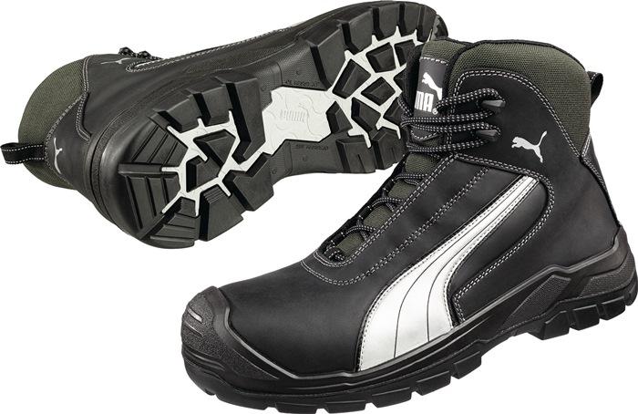 Botte de sécurité Cascades Mid pointure 45 noire/blanche S3 CI HI HRO SRC EN ISO 20345 cuir de vache pleine fleur PUMA_0