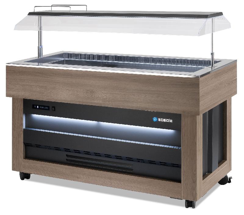 Buffet réfrigéré design chaud ou froid - 4 bacs GN 1/1 - Fabrication italienne SCAIOLA_0