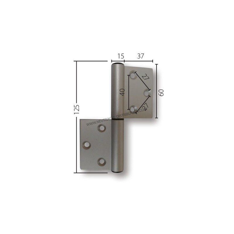 Charnière aluminium - Référence PSCMAD - Tirant droite pour chambre froide_0