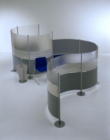 Cloison mobile Slalom - design unique et flexibilité 360° en PVC ou 20° en métal_0