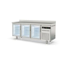 CORECO Meuble Snack 600 - 3 Portes Vitrees - -2/+8 - 2020X600X850 - Interieur Et Exterieur Inox Aisi 304 TSRV-200-S - Acier inoxydable 18/10 TSRV-200-_0