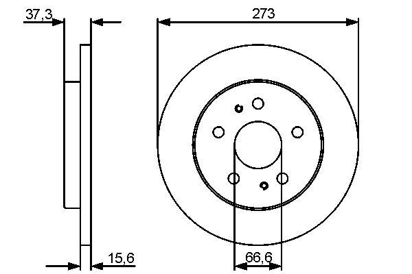 Disque de frein BOSCH 0986479432 - boîte de 2 disques - avant - disque plein - 5 trous - 16 mm_0