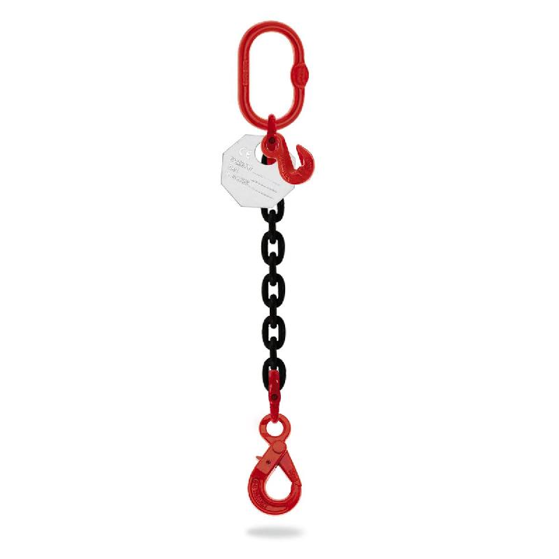 Élingue chaîne 1 brin - diamètre 8 mm - longueur 2 m - crochet automatique et raccourcisseur - CMU 2T - réf. 20801RACE_0