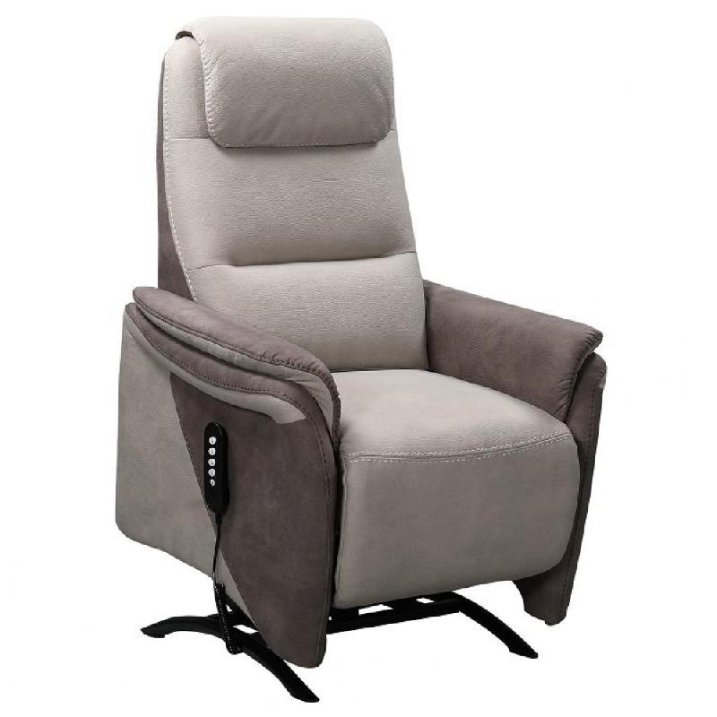 FAUTEUIL RELAX RELEVEUR ÉLECTRIQUE ZILIA BI-MOTEUR MICROFIBRE MASTIC / BRUN TAUPÉ_0