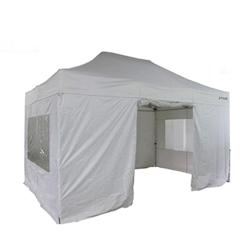 FRANCE BARNUMS - Tente pliante PRO 3x4,5m - Pack fenêtres avec 4 murs - Aluminium 45mm - Polyester 380g Norme M2 - Blanc_0