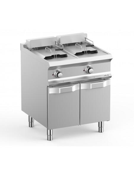 Friteuse électrique MBM 2x12 Litres sur placard - Acier inoxydable AISI 304 - Référence : FRBE77A_0