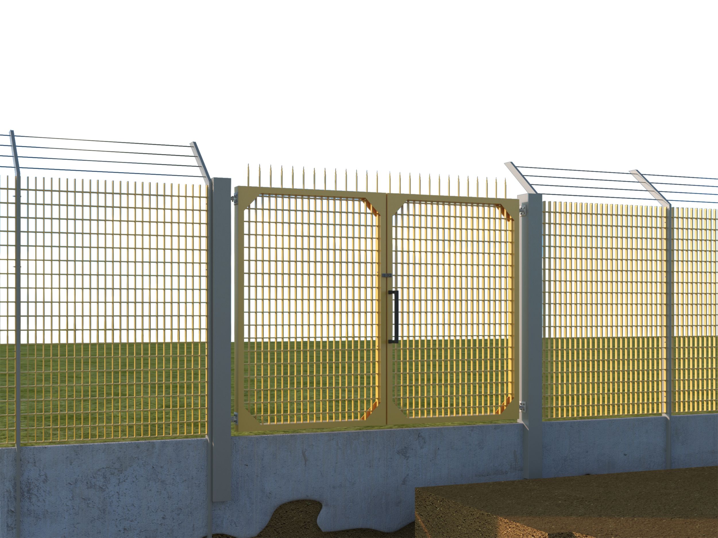 Gate - Clôture grillagée P-TREX - Propriétés amagnétiques et radiotransparents, faible conductivité_0