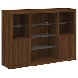Helloshop26 - Buffet bahut commode armoire meuble de rangement organisateur cuisine salle de séjour salon avec lumières LED 3 pcs 02_0037204 - 30002_0