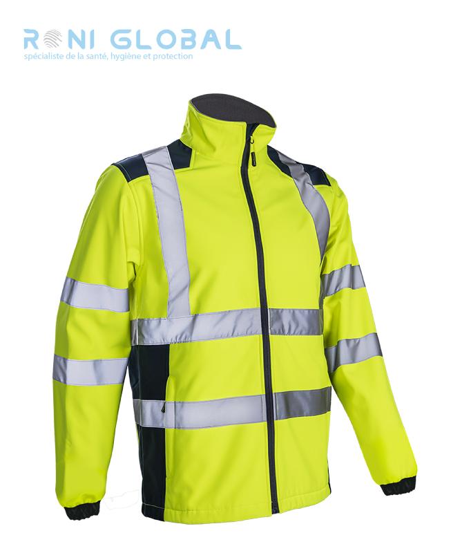Veste de sécurité haute visibilité Softshell - Polyester stretch mécanique - 2 poches - Class 3 - Kanpa Coverguard_0