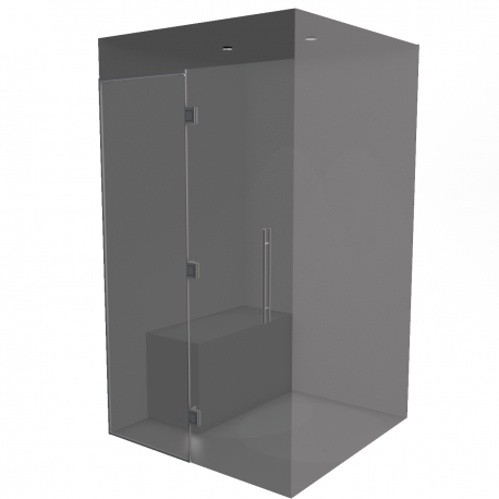 Hammam kit de construction cabine de douche avec paroi vitrée à carreler 120 x 120 - Générateur vapeur inclus_0