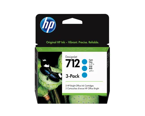 Pack de 3 cartouches d'encre DesignJet HP 712, cyan, 29 ml_0