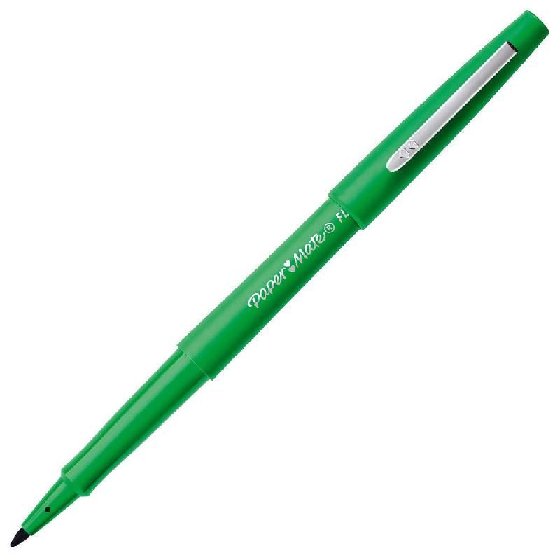 PAPER MATE STYLO FLAIR® ORIGINAL POINTE FIBRE VERT 1,0 MM LOT DE 12 (PRIX À L'UNITÉ)