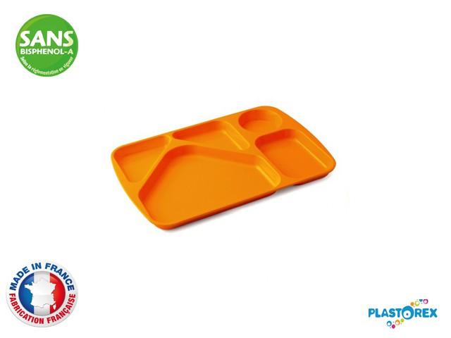 PLATEAU A 5 COMPARTIMENTS MELAMINE ORANGE