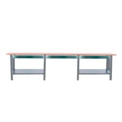 PROREGAL Etabli BUFFALO WOOD avec 3x Tiroir| HxLxP 86,5x300x75cm | Capacité de Charge 1000kg | Gris - gris métal PR_RS157-97_0
