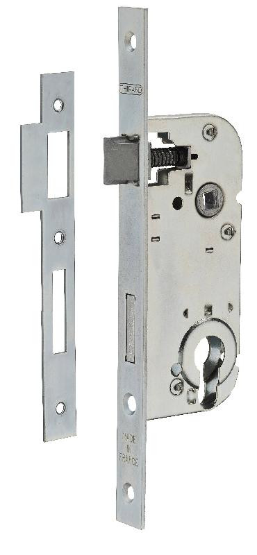 Serrure encastrable pour porte d'entrée - Z/BC - Réversible, acier embouti, axe 40 mm_0