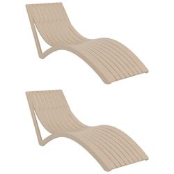 SIESTA EXCLUSIVE Pack de 2 Chaises Longues Slim Taupe - beige plastique polypropylène SP-SI-087TP_0