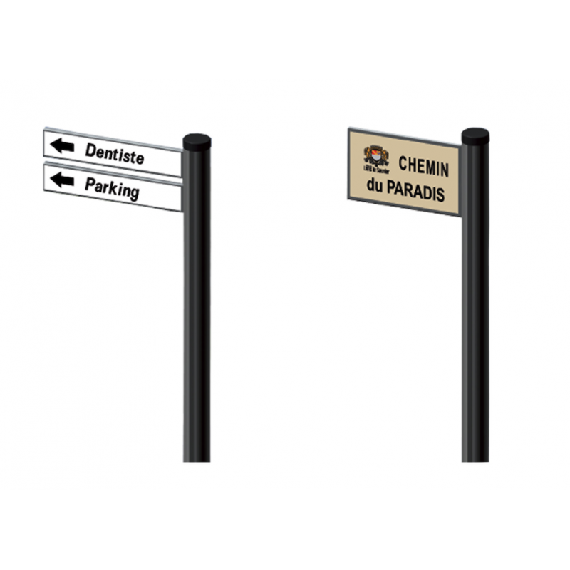 Signalétique drapeau WP Signalisation - Kit complet avec mât et plaque de rue personnalisable_0