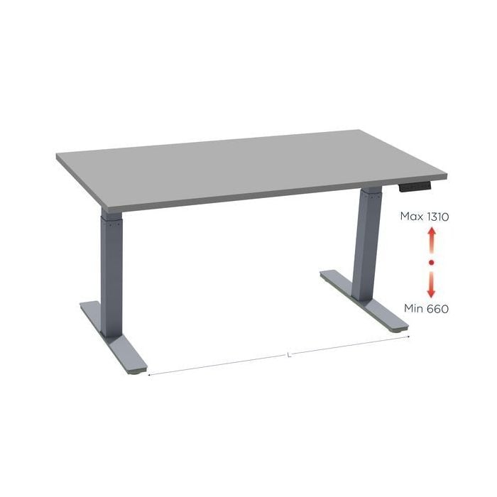 Table de travail ergonomique électrique QUALIPOST 2200 ERGO - réglable en hauteur de 660 à 1310 mm, charge 100 kg_0