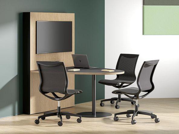 Table connectée Atao forme elliptique et finitions tendandes_0