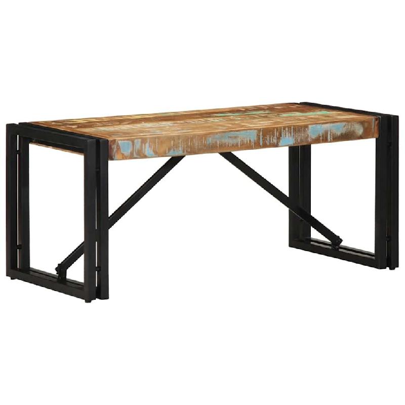 VidaXL Table basse multicolore 80x40x35 cm bois de récupération massif Modèle Signature Plus - 4016677_0