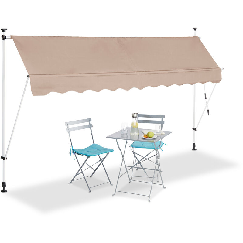 VINGO Auvent Rétractable, Store Balcon en Métal et Polyester, Hauteur VINGO Auvent Rétractable, Store Balcon en Métal et Polyester, Hauteur