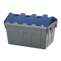 BAC DE STOCKAGE NAVETTE AVEC COUVERCLE EN PLASTIQUE BLEU - 50 LITRES