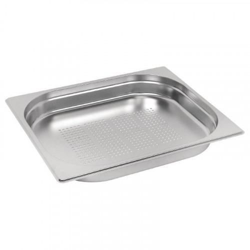 BAC GASTRONORM PERFORÉ GN 1/2 HAUTEUR 40 MM EN INOX 18/0 VOGUE