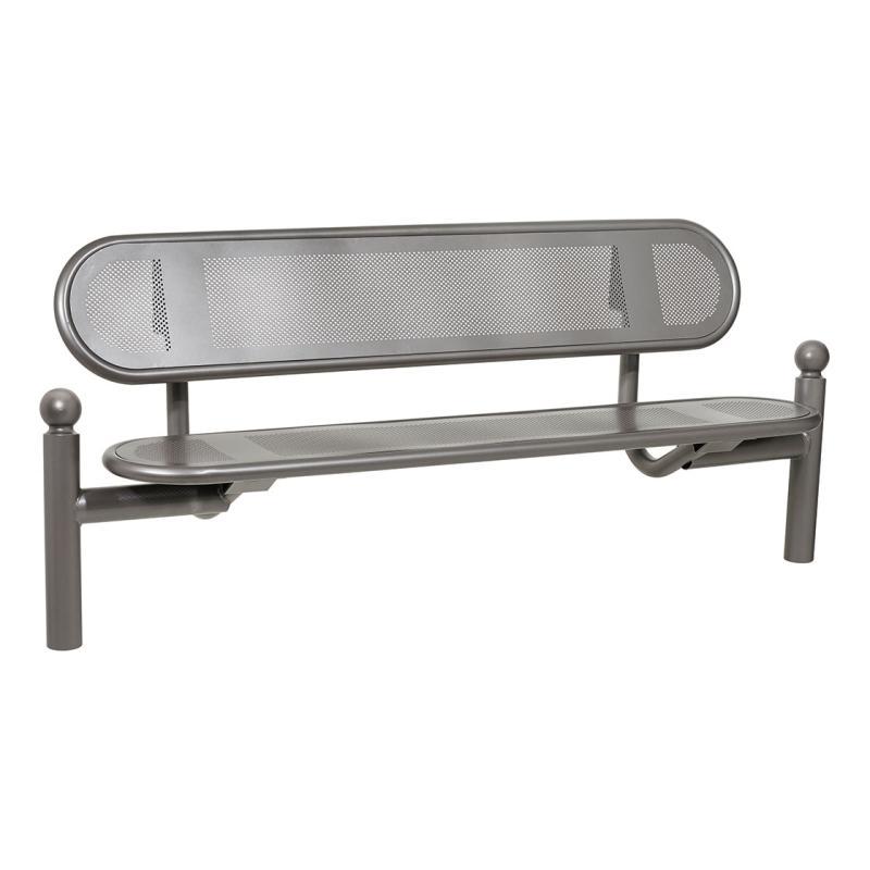 Banc public en acier Estoril - boule décorative - Réf : 209322.Gpro_0