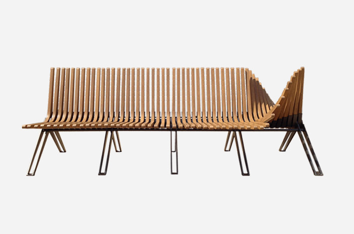 Banc public en bois - Aubrilam IDO - Structure acier électrozingué - 6 modèles disponibles_0