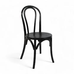 Bistromania Chaise de bistrot LEVIS - Noire - Assise Bois - NZ008_0