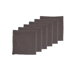 Bjorn Serviette de table - 6 pièces - Lin et coton chocolat - marron 3701488307977_0