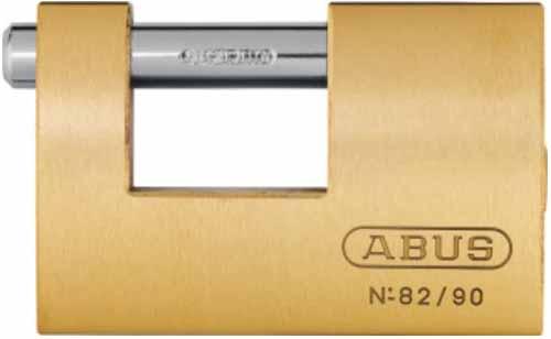 Cadenas rectangulaire monobloc - ABUS - 82/90 - Laiton massif anticorrosion avec anse en acier cémenté_0