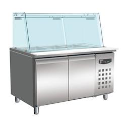 CombiSteel Table réfrigérée de boulangerie avec verre 2 portes 4x bacs 1/1 GN - 7435137871835_0
