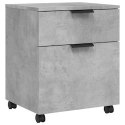 Décoshop26 - Caissons à tiroirs meuble de bureau sur roulettes mobile gris béton 45 x 38 x 54 cm gris DEC024564 - gris 3000254774723_0