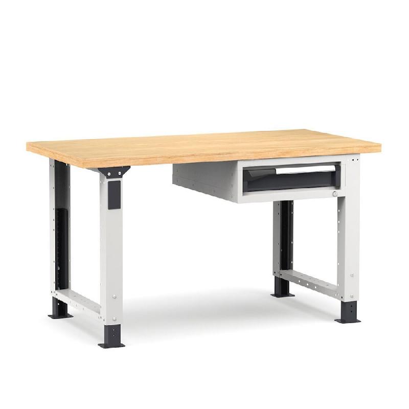 Établi plateau bois L.1500 mm avec pieds réglables et bloc 1 tiroir NOVALP_0