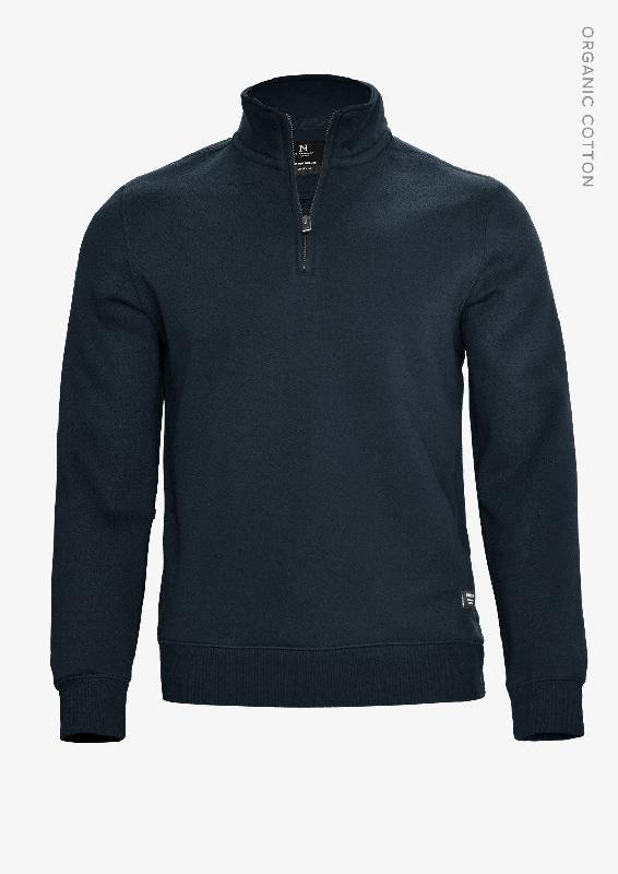 Sweat unisexe - Fermeture éclair ¼ à la mode - Glendale Unisexe - Bleu Marine - Nimbus_0