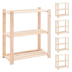 Helloshop26 - Étagères meubles de rangement à 3 niveaux 5 pièces 80 x 38 x 90 cm Pin 150 kg beige 02_0045726 - 3000220822359_0