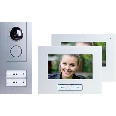 INTERPHONE VIDÉO FILAIRE M-E MODERN-ELECTRONICS VISTUS VD 6720 SET COMPLET 2 FOYERS ARGENT, BLANC